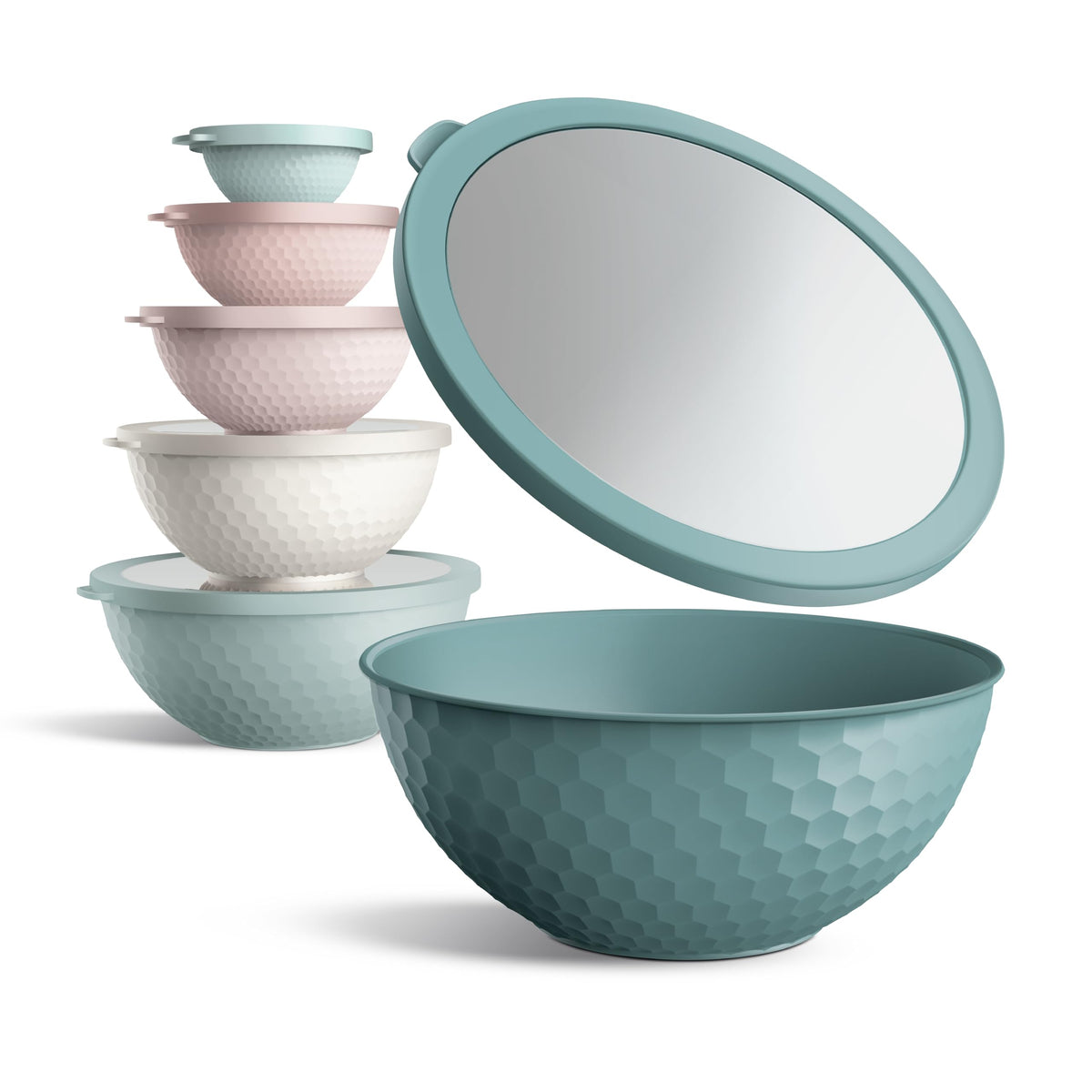COOK WITH COLOR nesting bowls with lids maximize fridge space