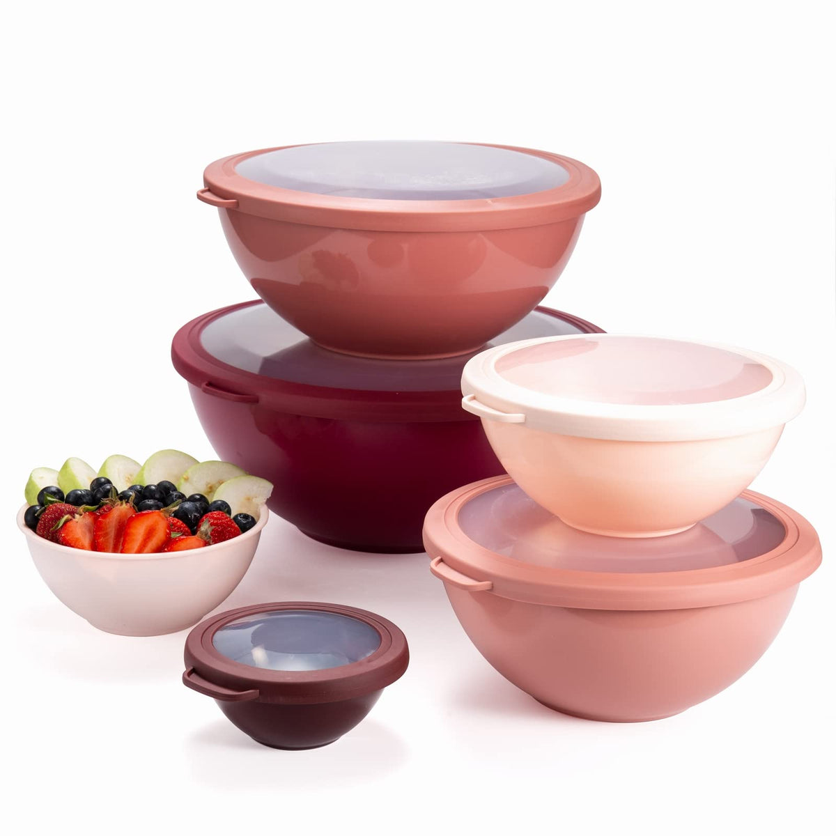 Cook with Color nesting bowls store compactly in cabinets