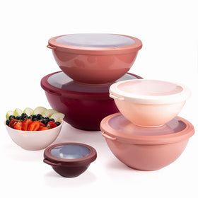 Cook with Color nesting bowls store compactly in cabinets