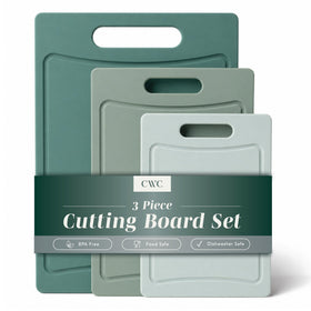 Cook With Color non-slip cutting board set mint front view for stable chopping.