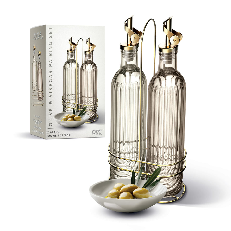 COOK WITH COLOR olive oil bottle dispenser in brown glass with 500ml capacity for mess-free pouring.