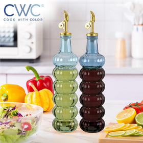 COOK WITH COLOR 17oz olive oil and vinegar cruet for precise dosing