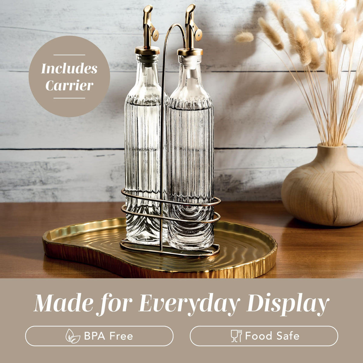 Versatile dispenser for olive oil, avocado oil, and balsamic vinegar by COOK WITH COLOR.