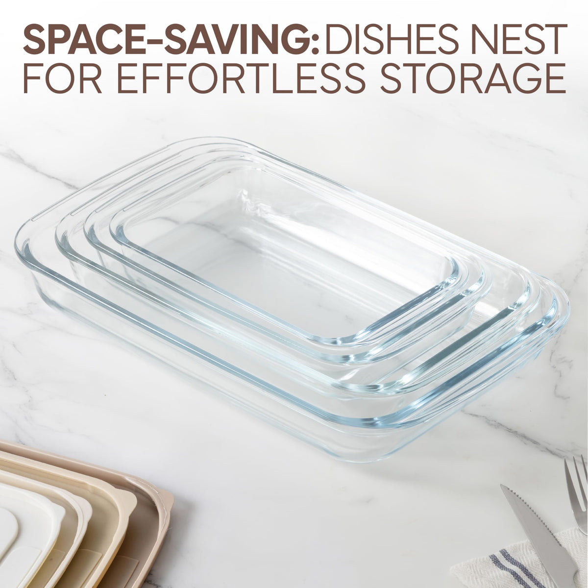 COOK WITH COLOR ombre lids on clear glass for monitoring while baking