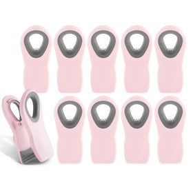 Cook With Color pink bag clips shown from the front for airtight freshness and organization.