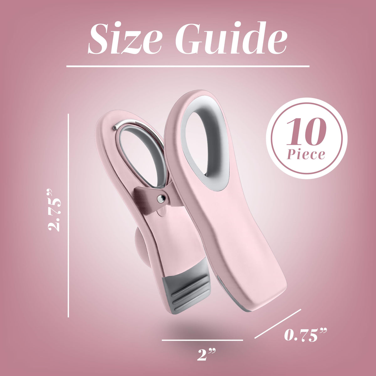 Cook With Color pink bag clips nonslip ribbed end seals tightly.