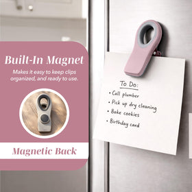 Cook With Color pink bag clips soft touch handles enable easy grip.