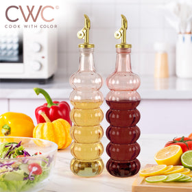 COOK WITH COLOR precision pour olive oil dispenser pink ensures controlled dispensing.