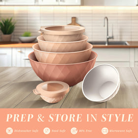 COOK WITH COLOR prep bowls with lids included for organized kitchen prep.