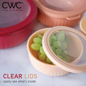 Cook with Color rose 73oz bowl with lid, great for meal prep.