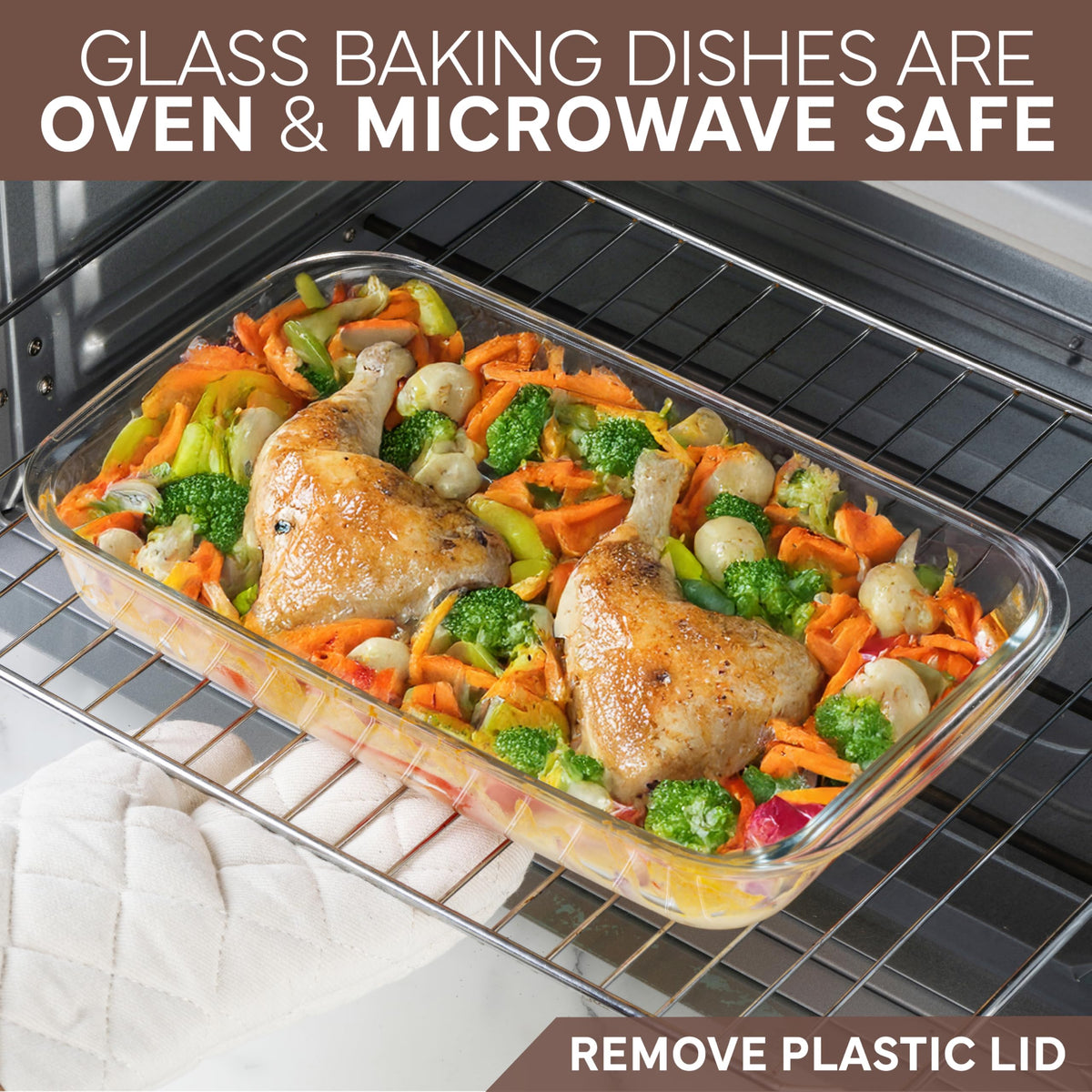 COOK WITH COLOR secure handle design for safe transfer from oven to table