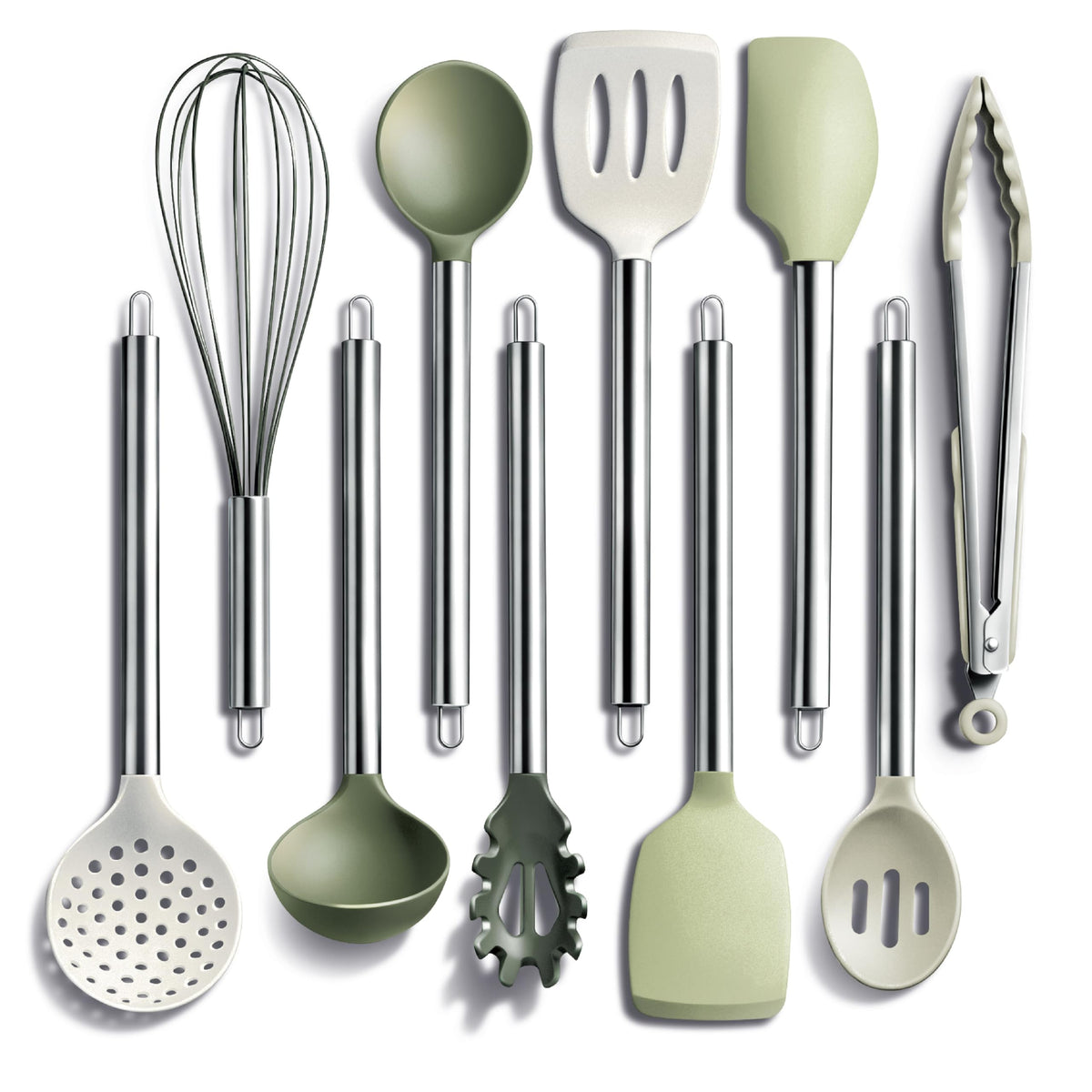 Cook with Color silicone spoon protects nonstick pots and cleans easily.