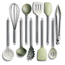Cook with Color silicone spoon protects nonstick pots and cleans easily.