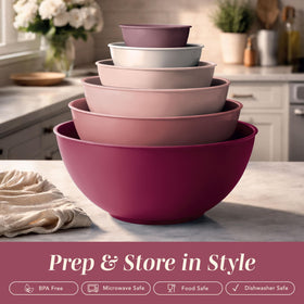 Cook with Color six prep bowls arranged for precise portions