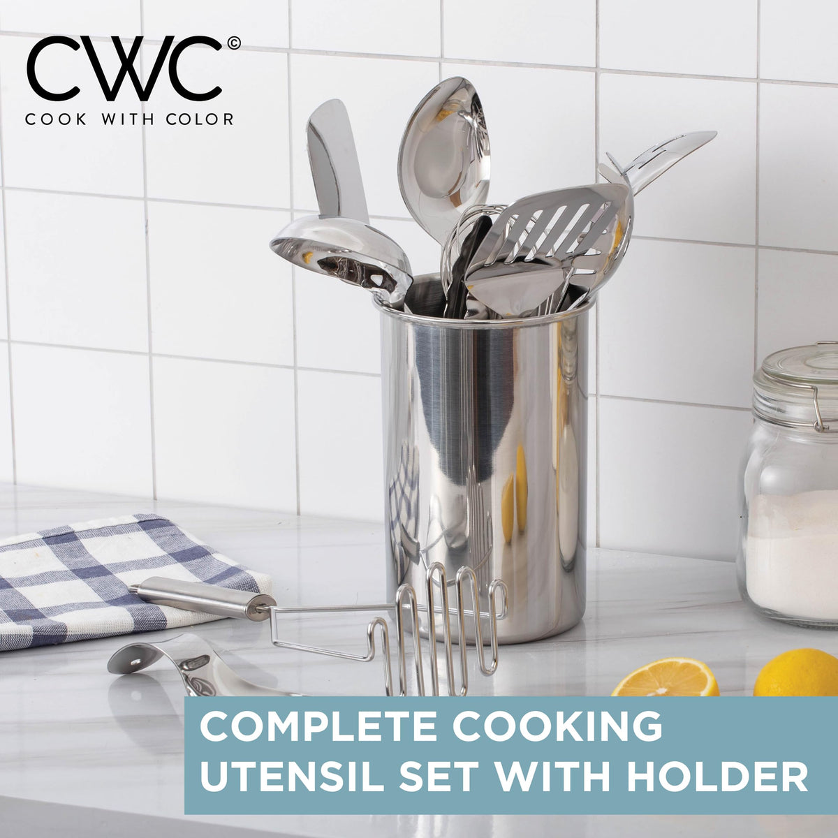 COOK WITH COLOR spaghetti server highlighted for efficient pasta serving and heat resistance.