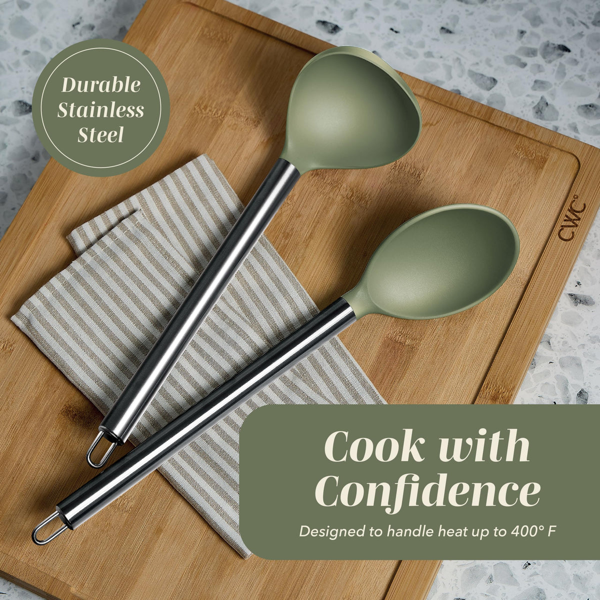Cook with Color spaghetti spoon for portioning long pasta.