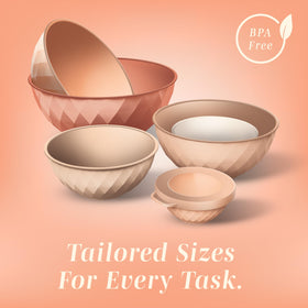 COOK WITH COLOR tight-fitting lids lock in freshness on the go.