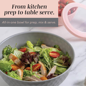 Cook With Color tight-fitting lids provide secure storage.