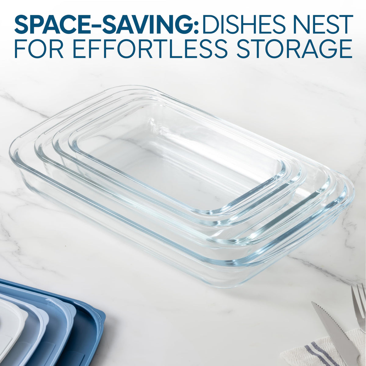 COOK WITH COLOR tight-fitting lids prevent leaks during fridge to prep.