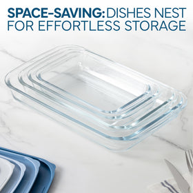 COOK WITH COLOR tight-fitting lids prevent leaks during fridge to prep.