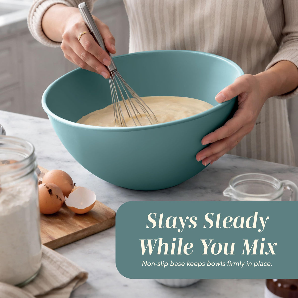 COOK WITH COLOR bowls are top-rack dishwasher safe for easy cleaning.
