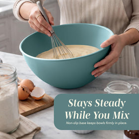 COOK WITH COLOR bowls are top-rack dishwasher safe for easy cleaning.