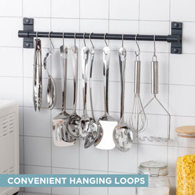 COOK WITH COLOR turner featured for flipping delicate foods on nonstick cookware.