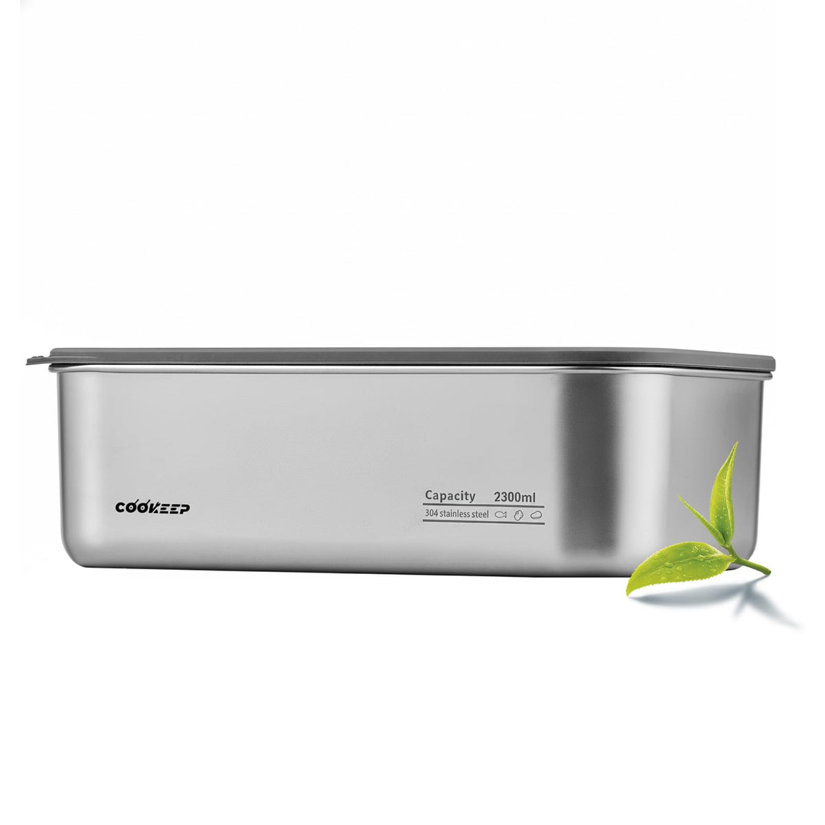 Cookeep 77oz stainless lunch box with lid for organized meals on the go.
