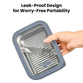 Cookeep stainless steel container demonstrates heat resistance for oven or steam use.