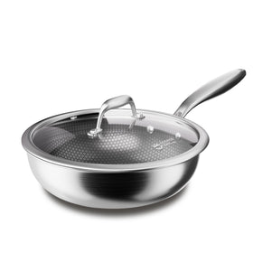 Cooker King 12-inch wok with lid for even cooking and monitoring