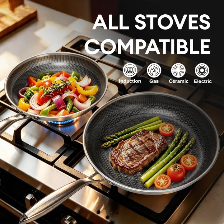 Cooker King 8-inch frying pan with stay-cool handle for safe searing