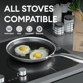 Cooker King 8-inch pan handle closeup with stay-cool grip
