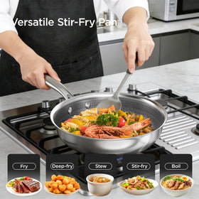 Cooker King dishwasher-safe wok for quick, convenient cleanup