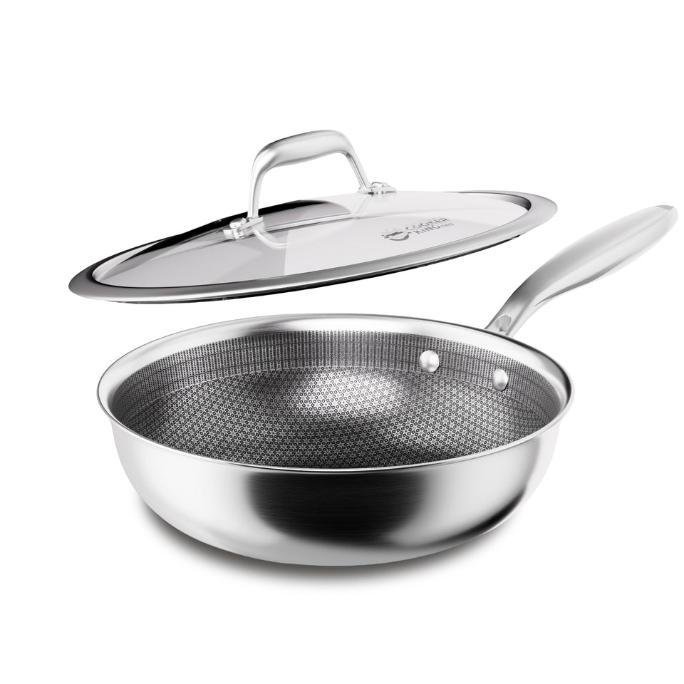 COOKER KING hybrid wok with cool-touch handle for safe handling