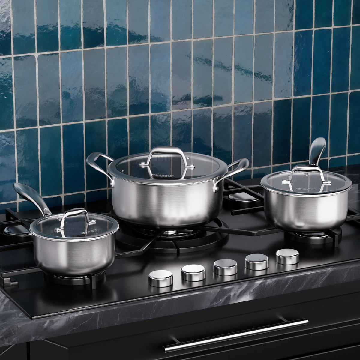 COOKER KING one-and-a-half quart saucepan with ceramic nonstick for easy release