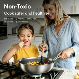 COOKER KING saucepans with tempered lids for precise simmering.
