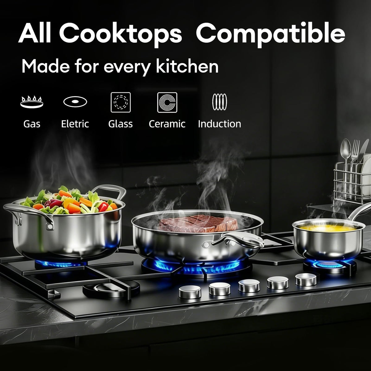 COOKER KING 1.5qt saucepan with glass lid for quick sauces.