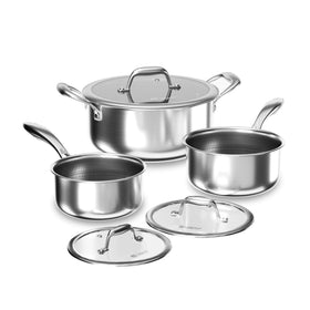 COOKER KING 6-pcs set shown together for versatile daily cooking with durable stainless steel