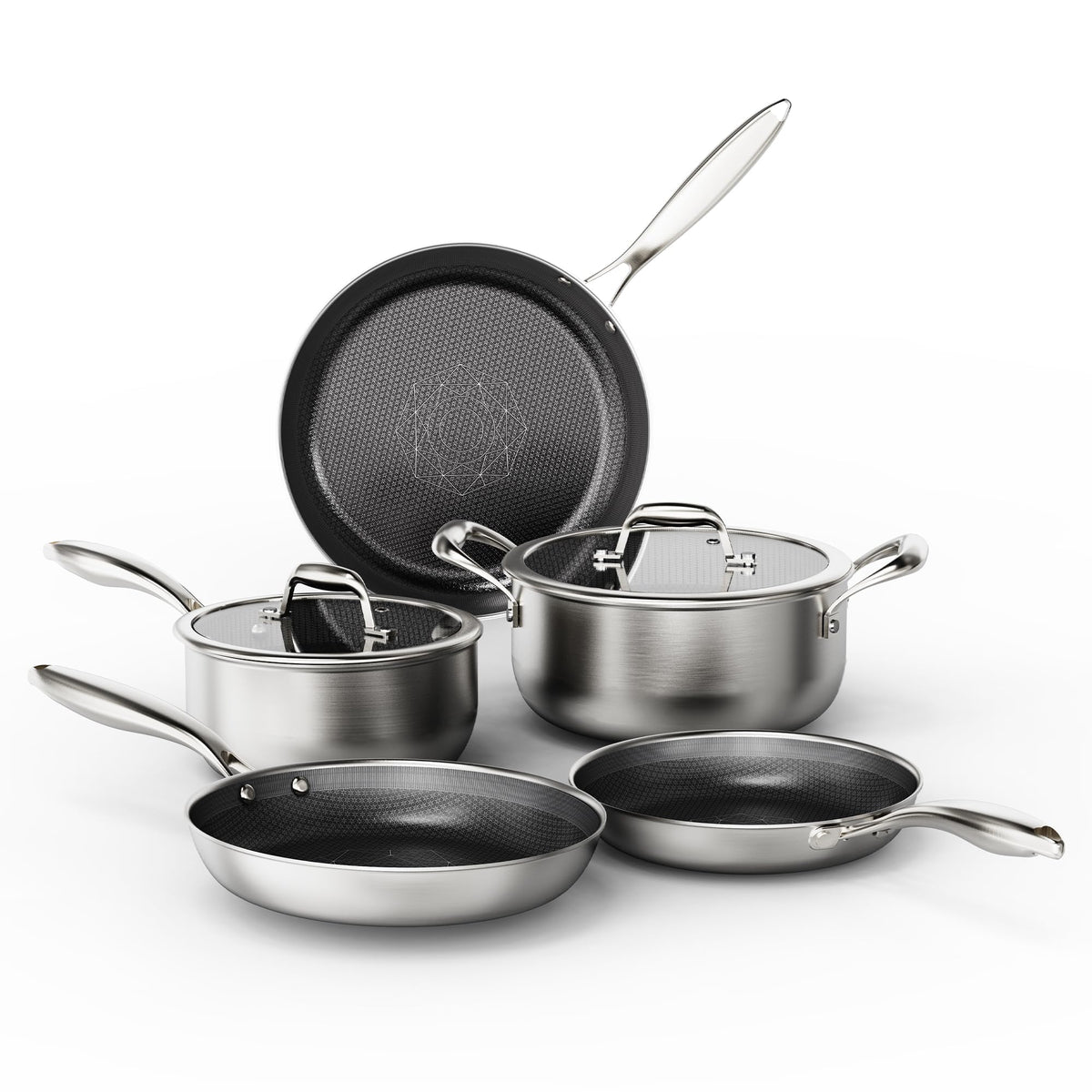 COOKER KING 8-inch frying pan with ceramic coating for easy release.