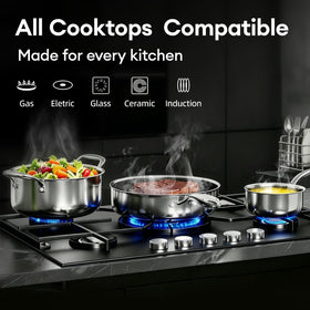 COOKER KING 3.6 qt saute pan with lid designed for sautéing and simmering.