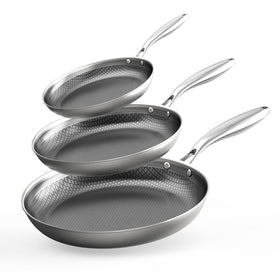 Cooker King stainless steel pans set overview with three sizes for versatile cooking