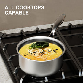 COOKER KING tri-ply stainless steel construction ensures even heat distribution across the pan.