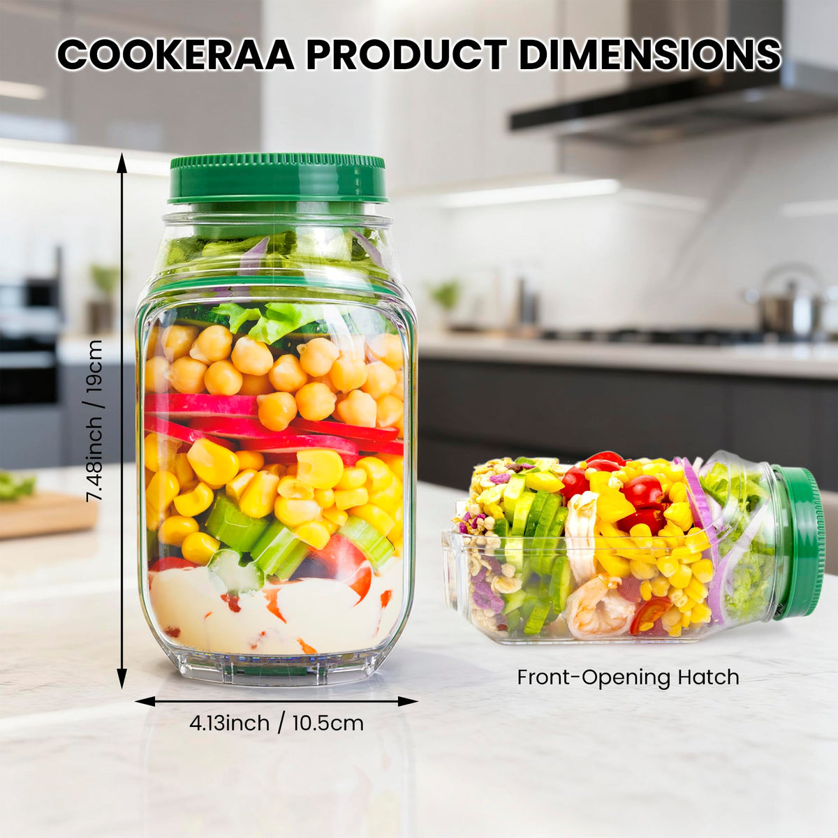 COOKERAA microwave-safe lunch container for reheating meals inside