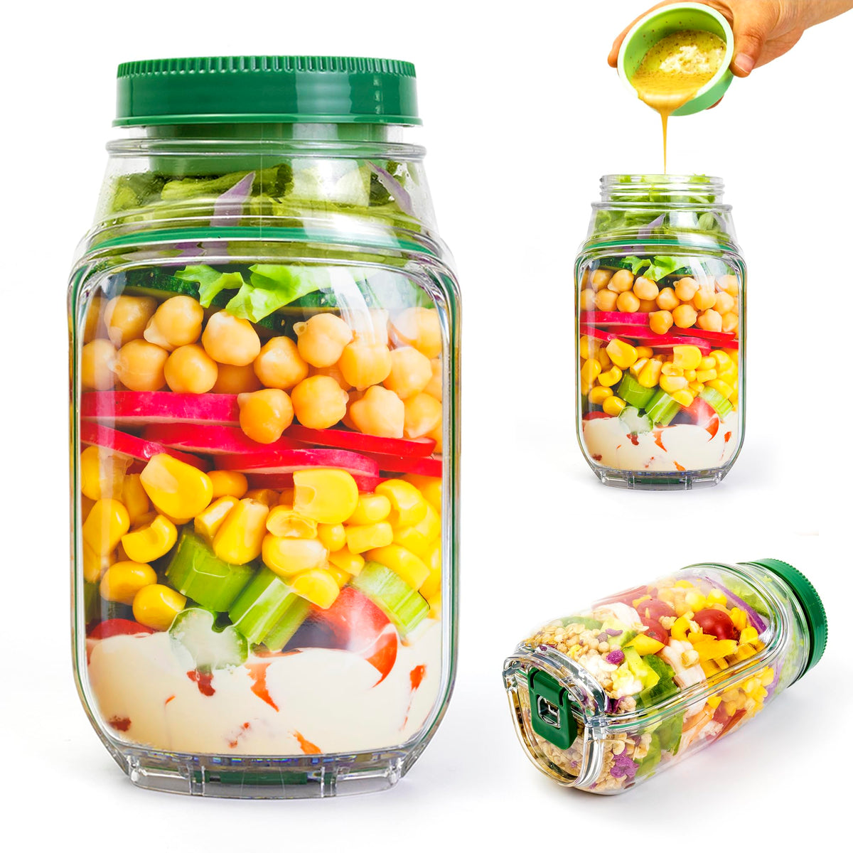 COOKERAA Salad To Go side-opening jar for quick lunches on the move