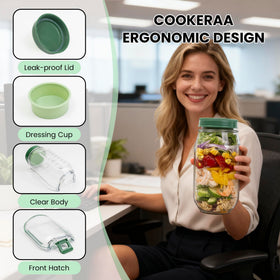 COOKERAA durable Tritan container that keeps salads crisp