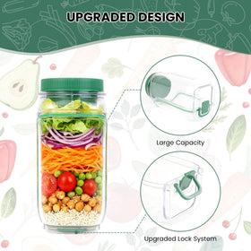COOKERAA Upgraded Salad To Go Jar freezer-safe for meal-prep storage