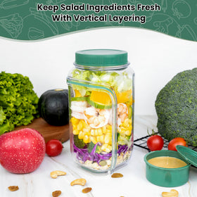COOKERAA Upgraded Salad To Go Jar tight seal to minimize leaks