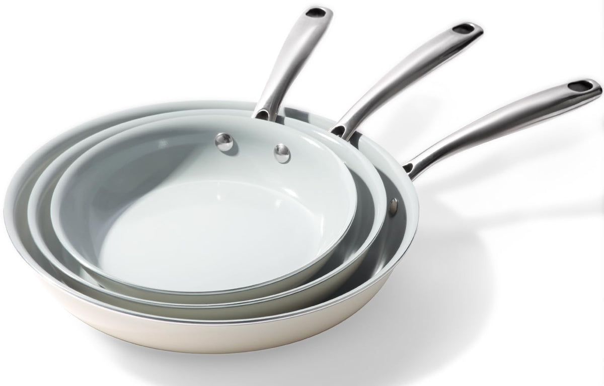 Cookersway ceramic nonstick 8-inch pan ideal for quick eggs and light sauces.