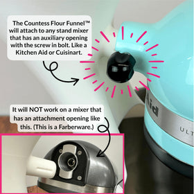 The Cookie Countess patent-pending design supports reliable mixing.