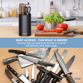 Cookit universal round knife block detachable-top feature simplifies cleaning and maintenance.